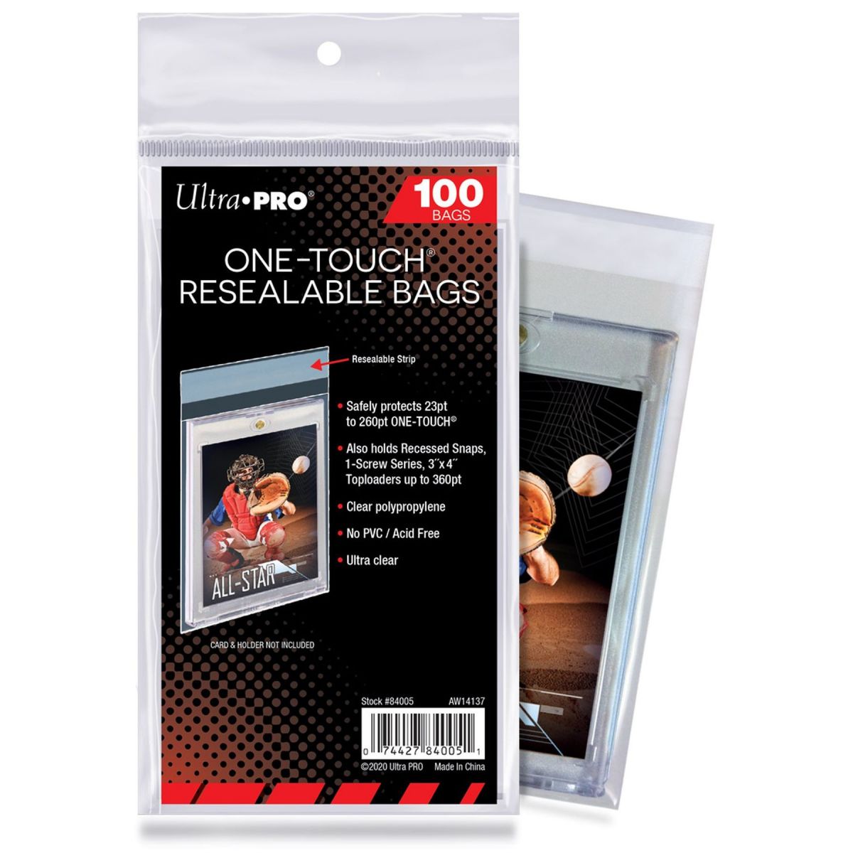 Item Ultra Pro - Team Bags - One-Touch Resealable Bag - One-Touch Resealable Card Protectors (100)
