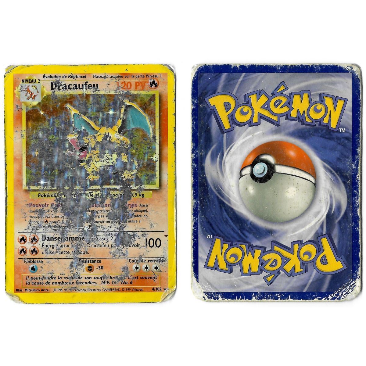 Charizard (2) 4/102 Holo Unlimited Base Set French View Scan