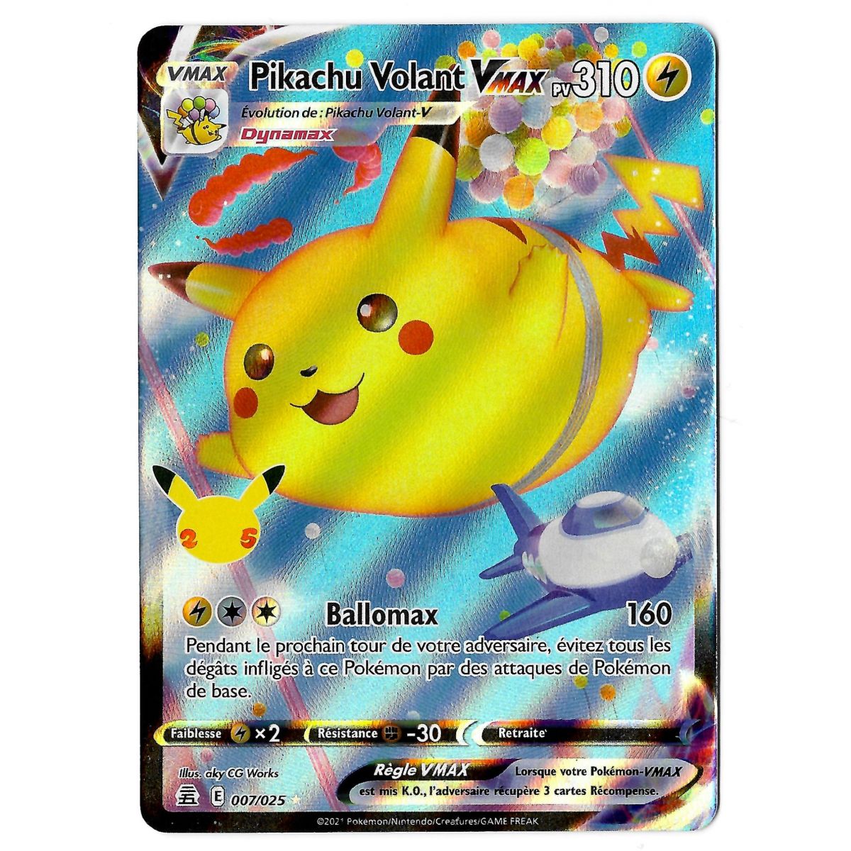 Item Flying Pikachu VMAX - Full Art Ultra Rare 007/025 EB07.5 25th Anniversary Celebrations