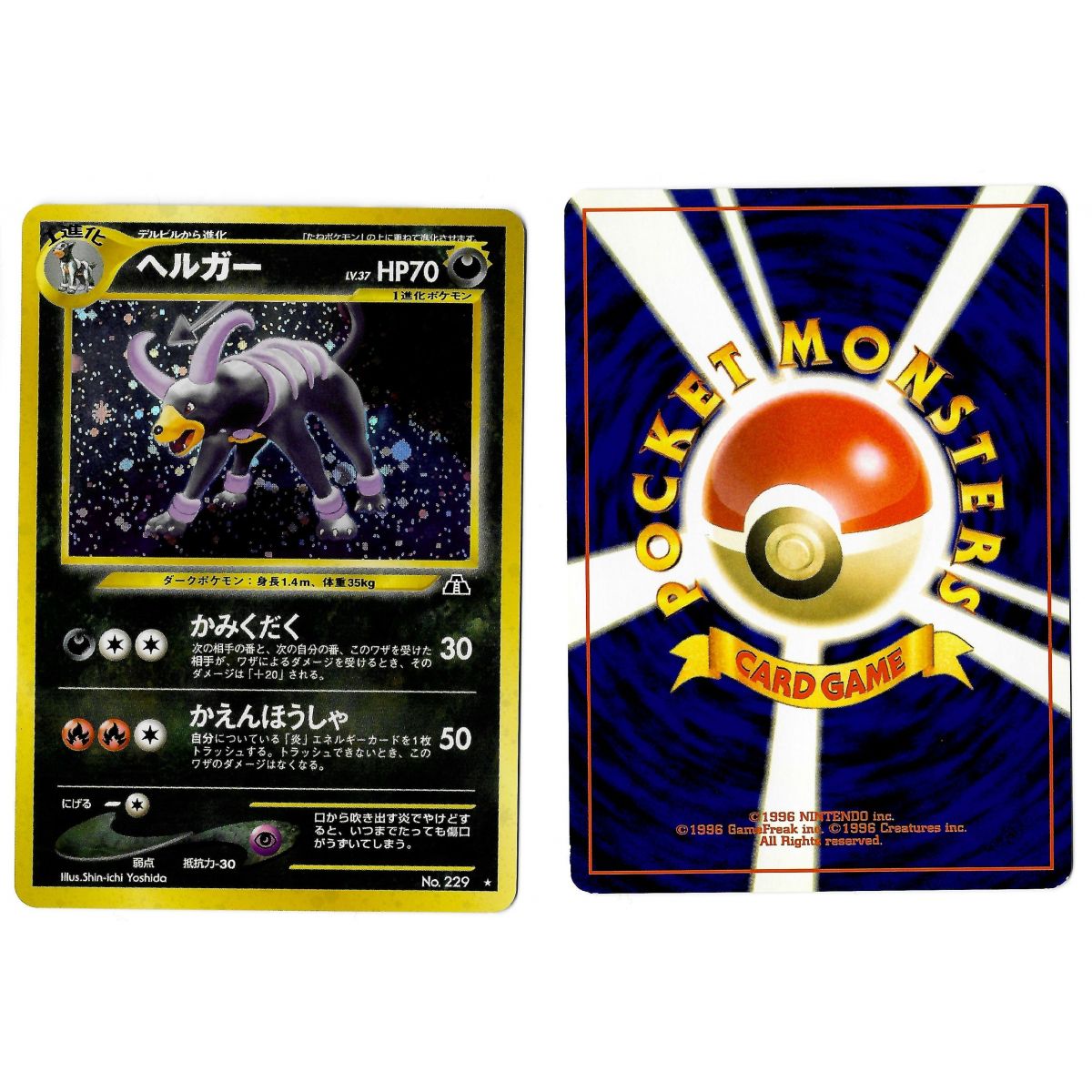 Houndoom (2) No.229 Crossing the Ruins... N2 Holo Unlimited Japanese View Scan