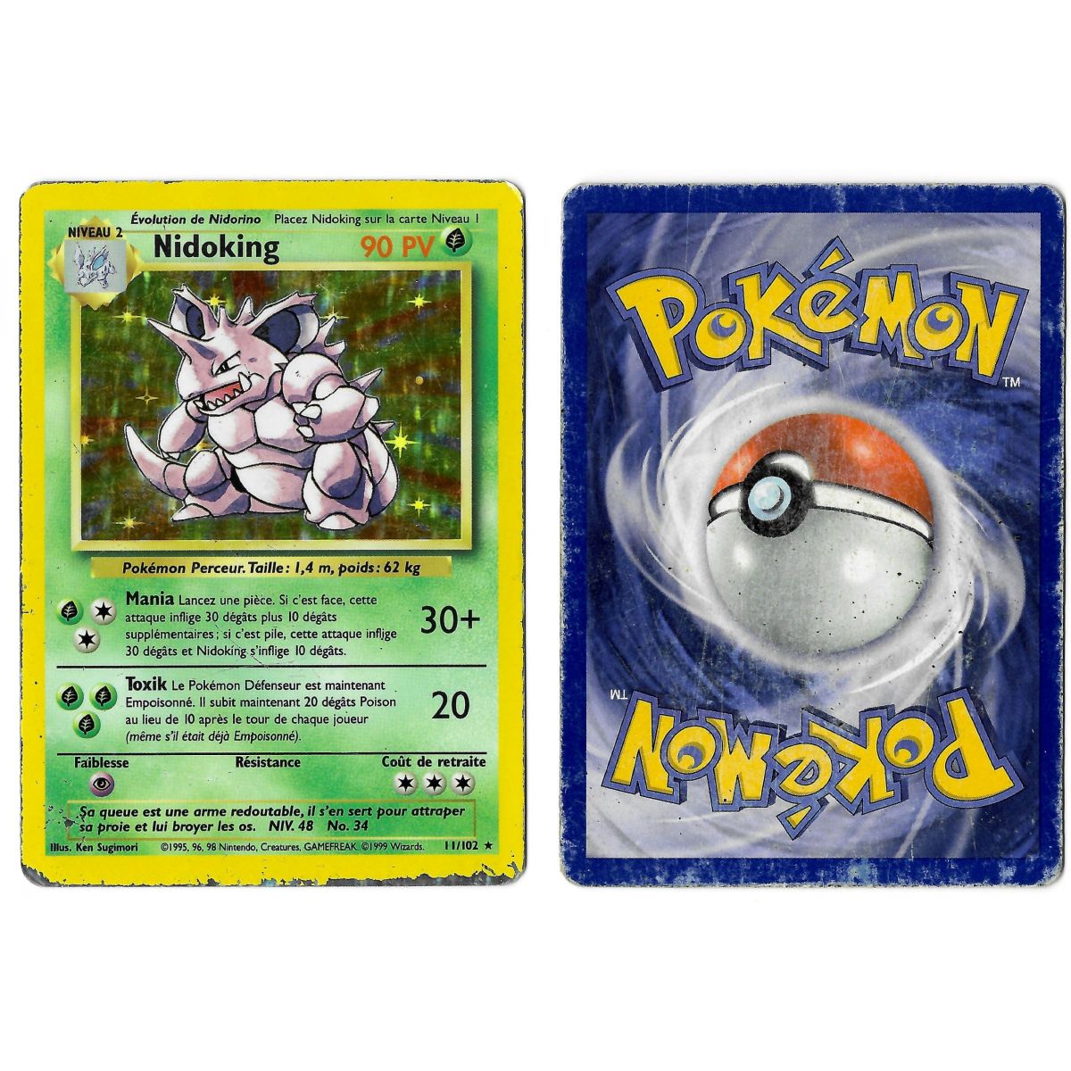 Nidoking 11/102 Holo Unlimited Basic Set French View Scan
