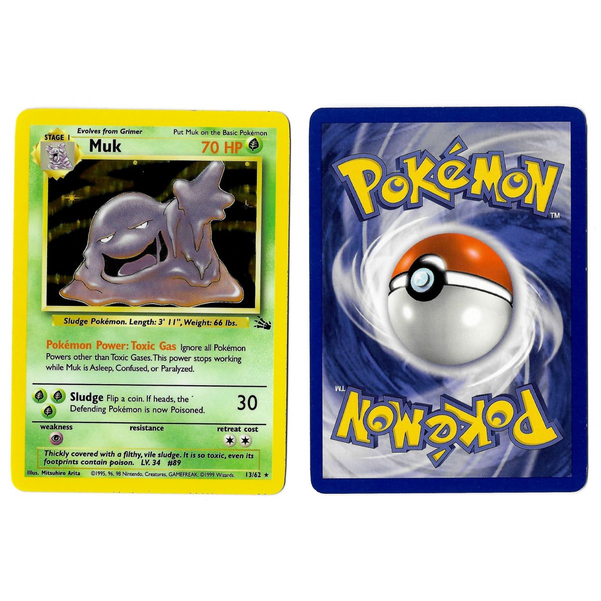 Muk 13/62 Fossil Holo Unlimited English View Scan