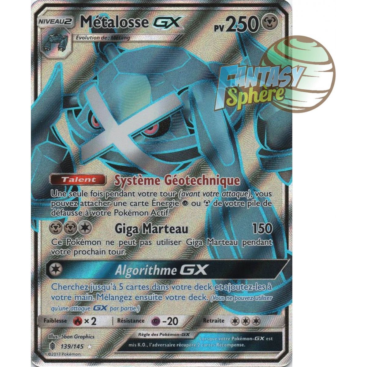 Metagross GX - Full Art Ultra Rare 139/145 - Sun and Moon 2 Ascendant Guardians