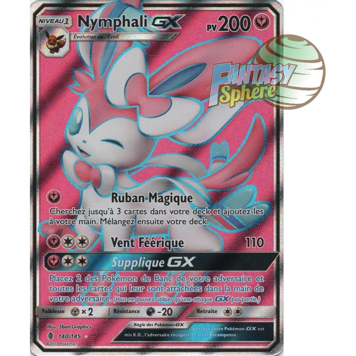 Nymphali GX - Full Art Ultra Rare 140/145 - Sun and Moon 2 Ascendant Guardians