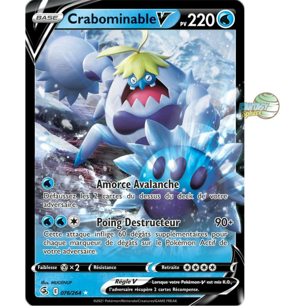 Crabominable V - Ultra Rare 076/264 - EB08 Fusion Fist Sword and Shield