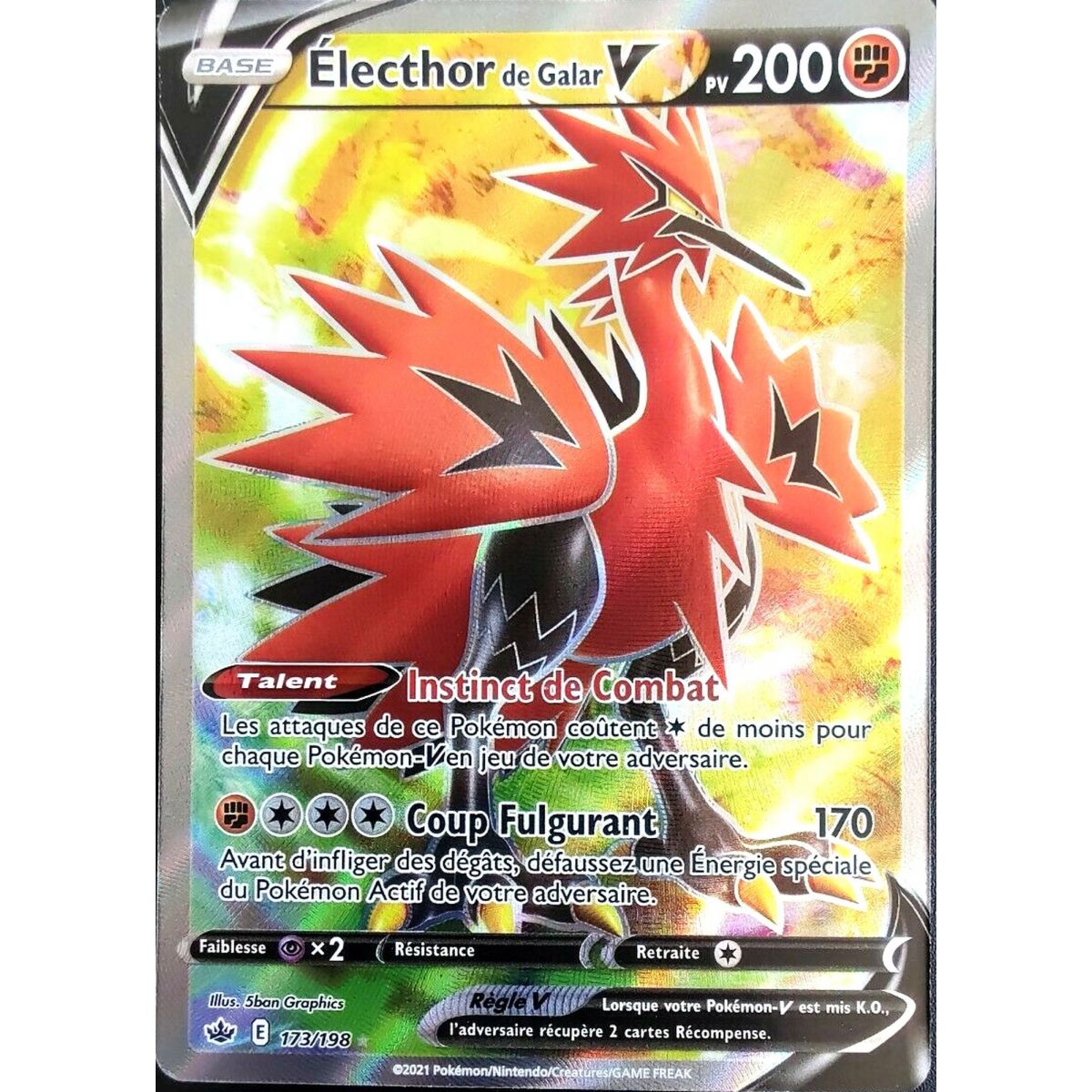 Item Electhor de Galar V - Full Art Ultra Rare 173/198 - Epee et Bouclier Regne de Glace