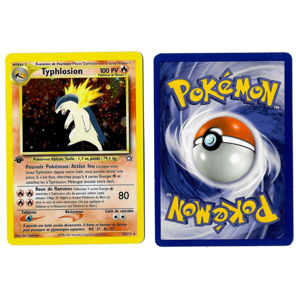 Typhlosion 18/111 Neo Genesis Holo 1st French View Scan