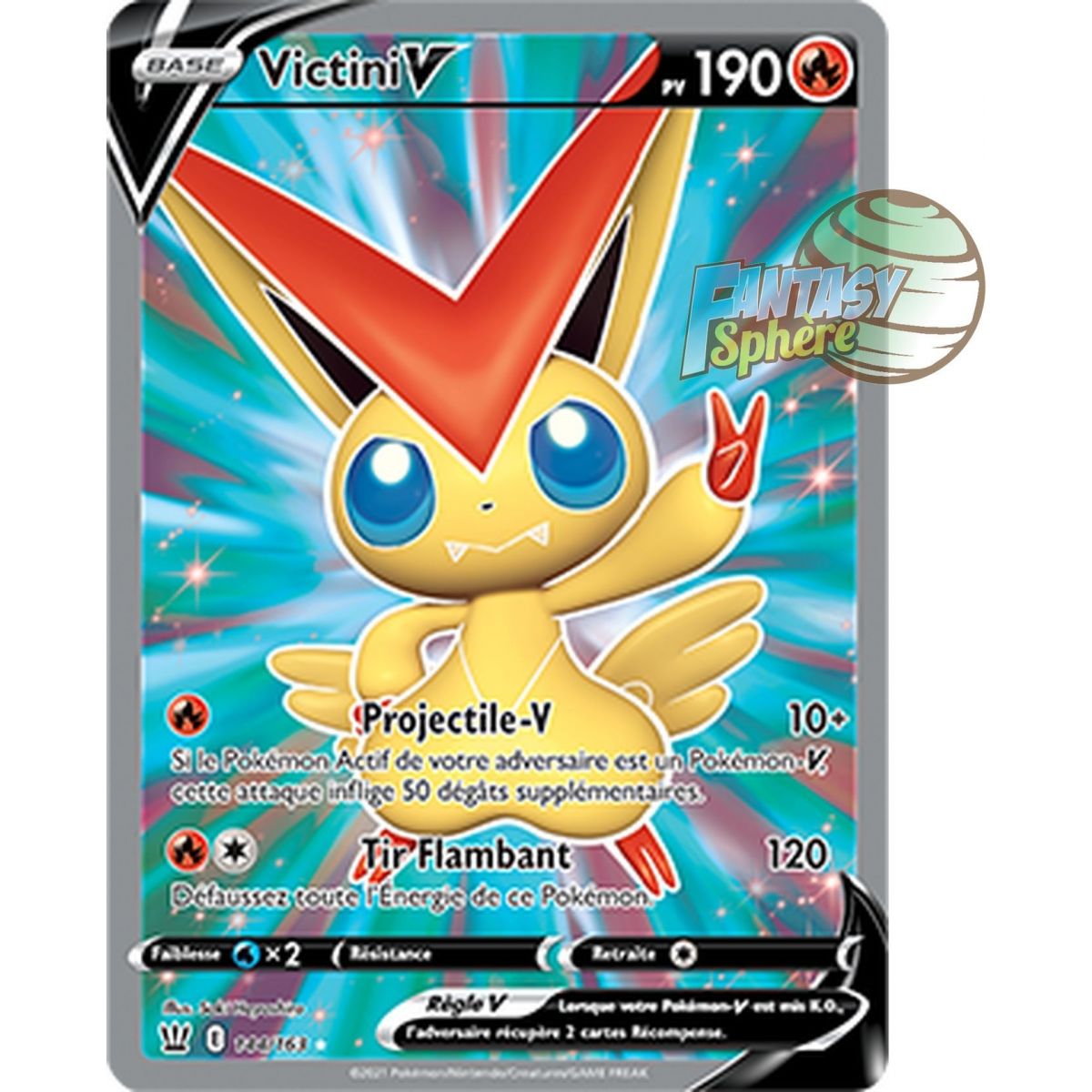 Victini V - Full Art Ultra Rare 144/163 - Sword and Shield Combat Style