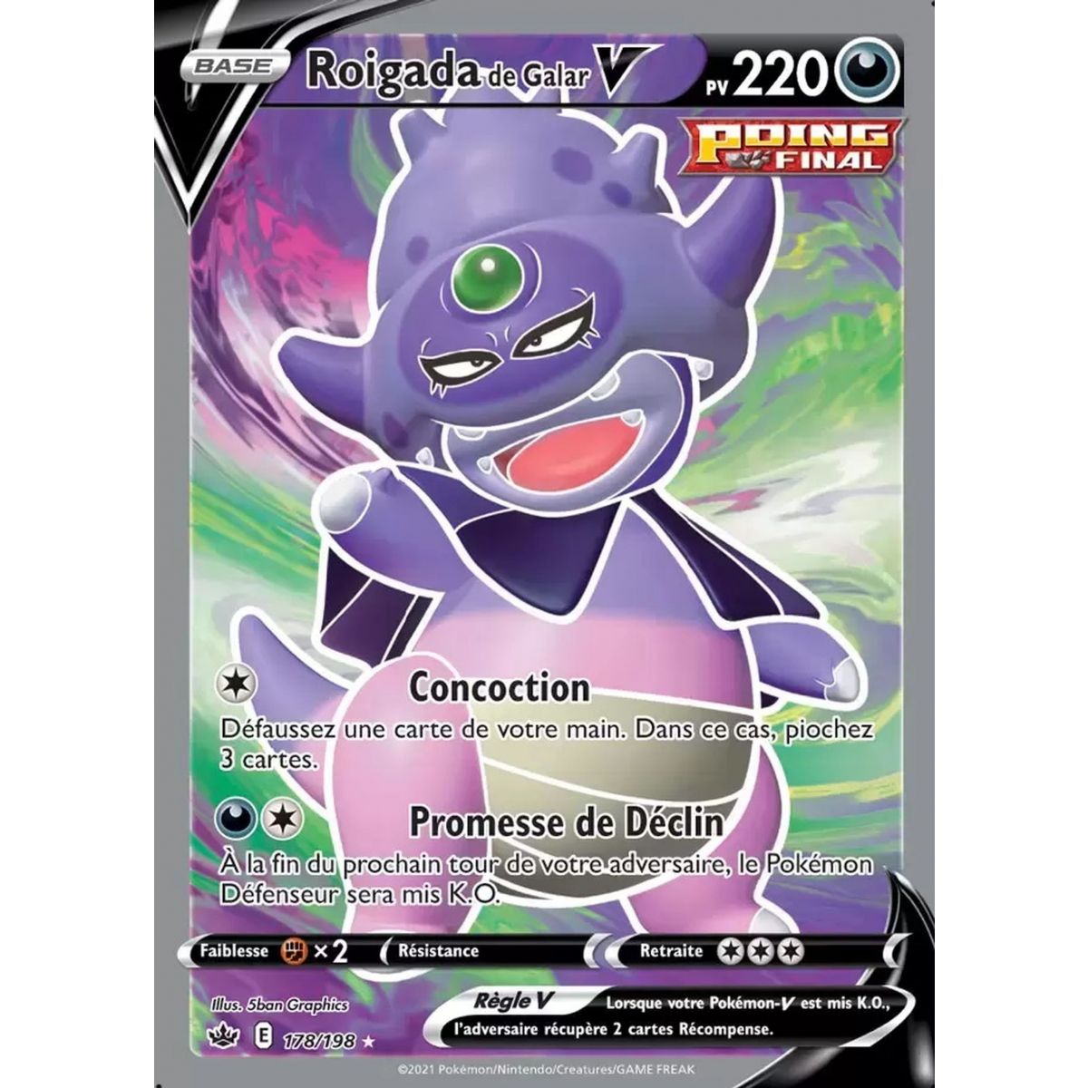 Galarian Slowking V - Full Art Ultra Rare 178/198 - Sword & Shield: Reign of Ice