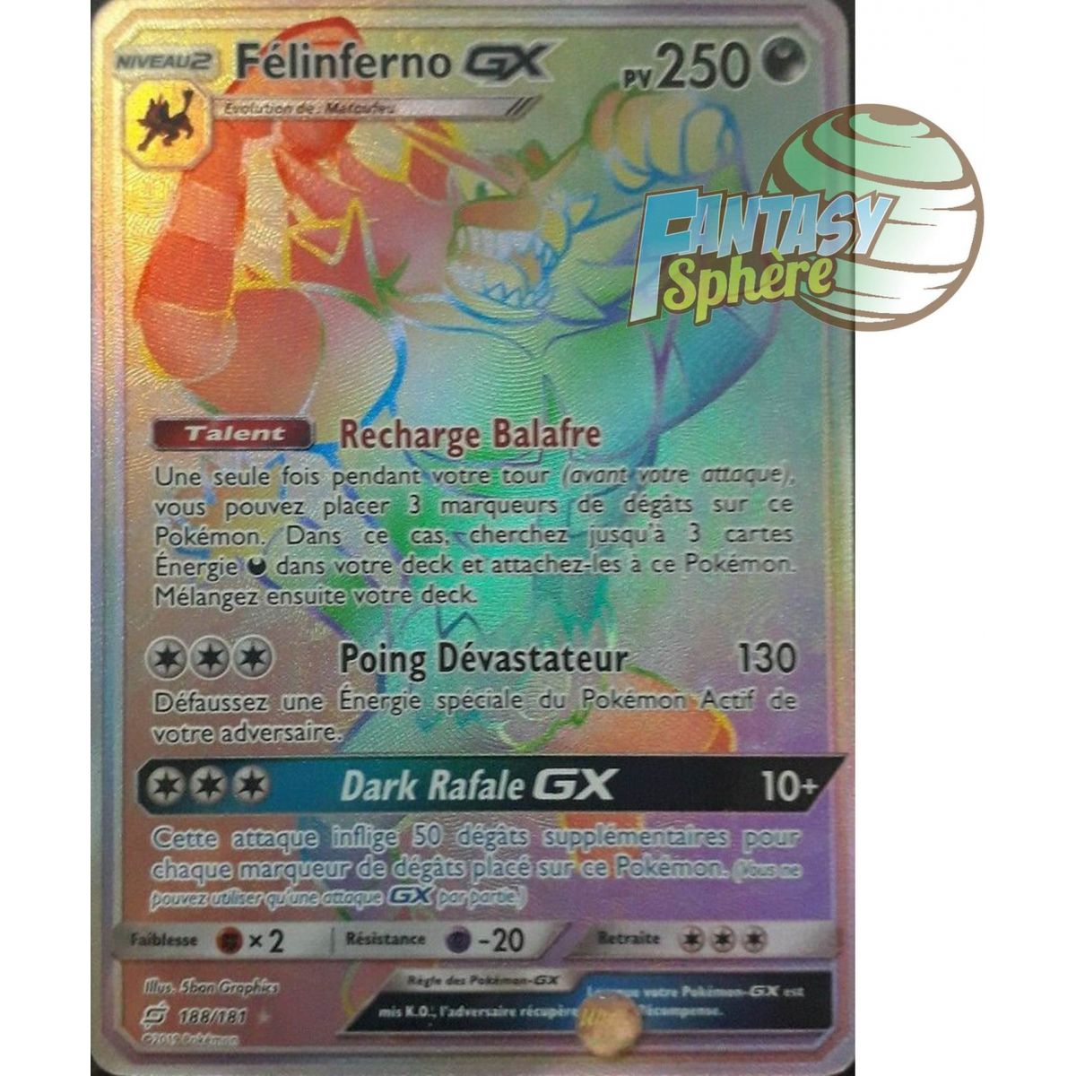Incineroar GX - Secret Rare 188/181 - Sun & Moon 9 Team Up
