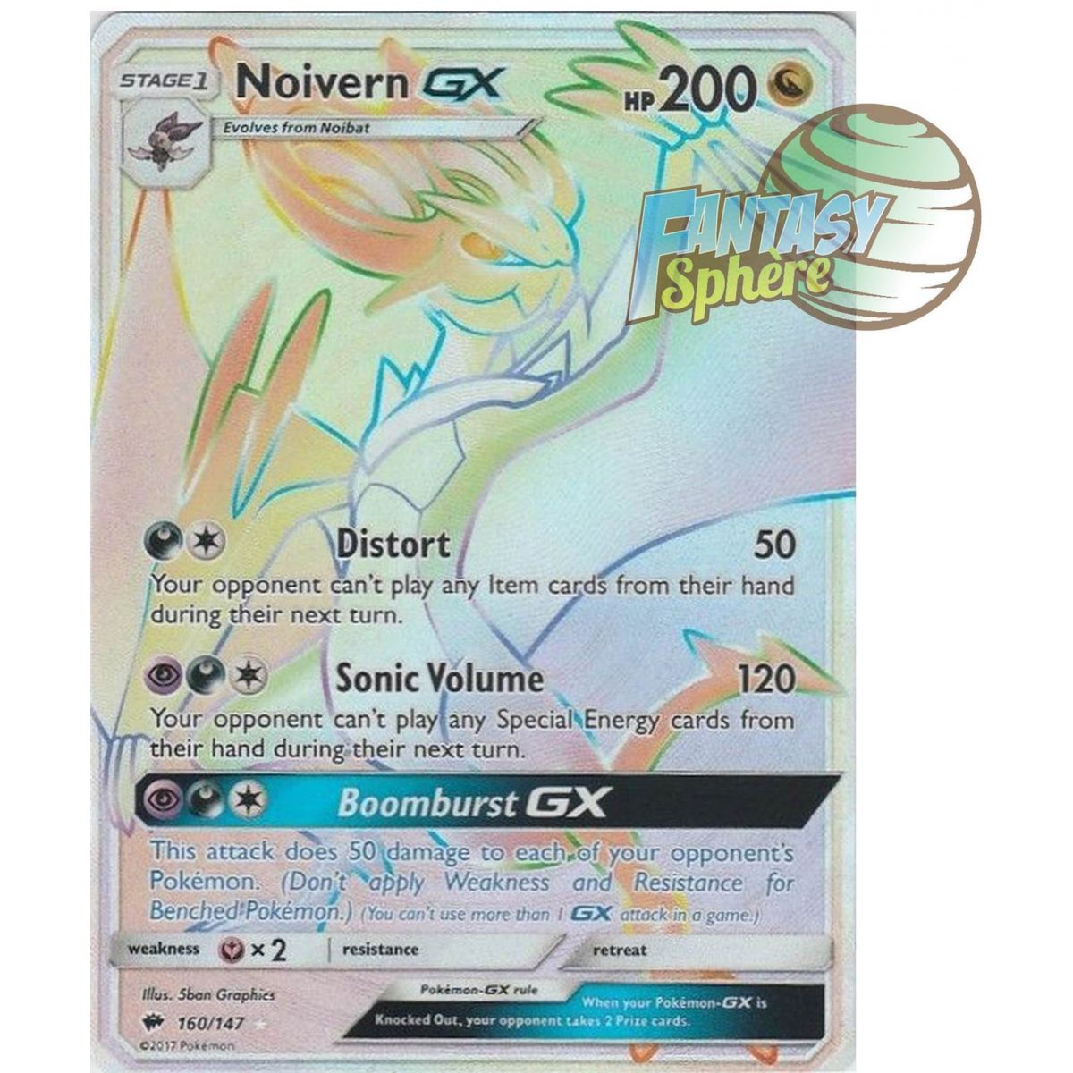 Bruyverne GX - Secret Rare 160/147 - Sun & Moon 3 Burning Shadows