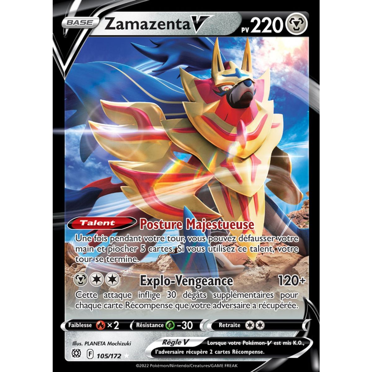 Zamazenta V - Ultra Rare 105/172 - EB09 Sword and Shield Sparkling Stars