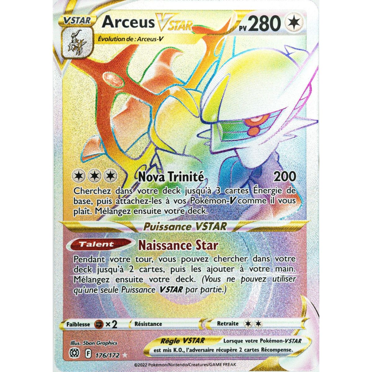 Item Arceus V STAR - Full Secret Art Rare 176/172 - EB09 Sword and Shield Sparkling Stars