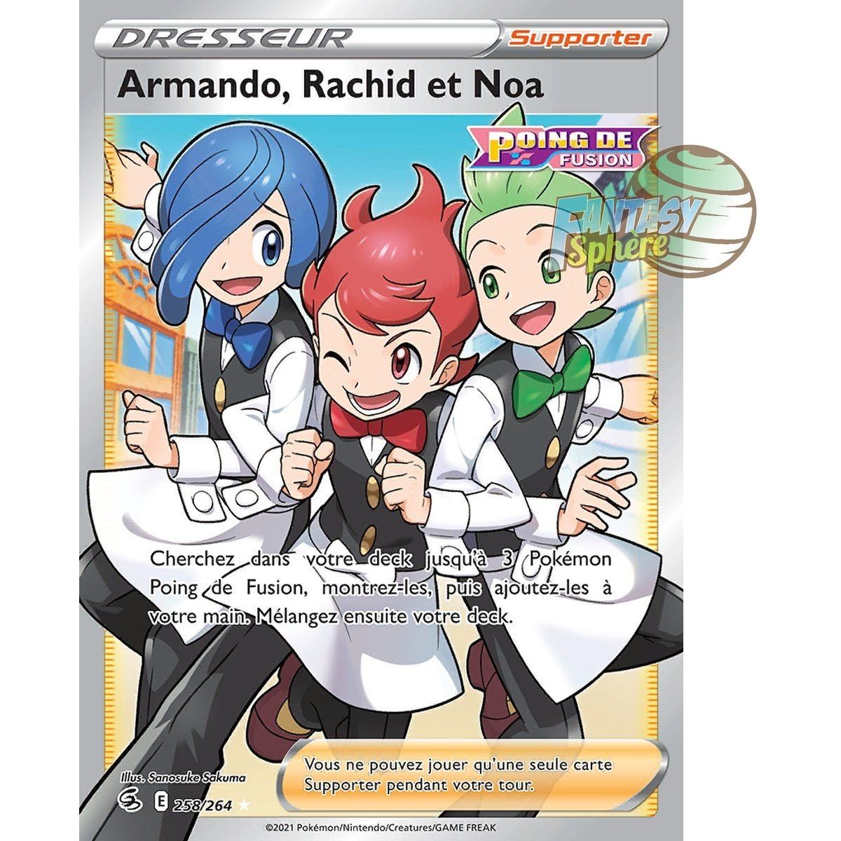 Armando, Rachid and Noa - Full Art Ultra Rare 258/264 - Fusion Fist Sword and Shield