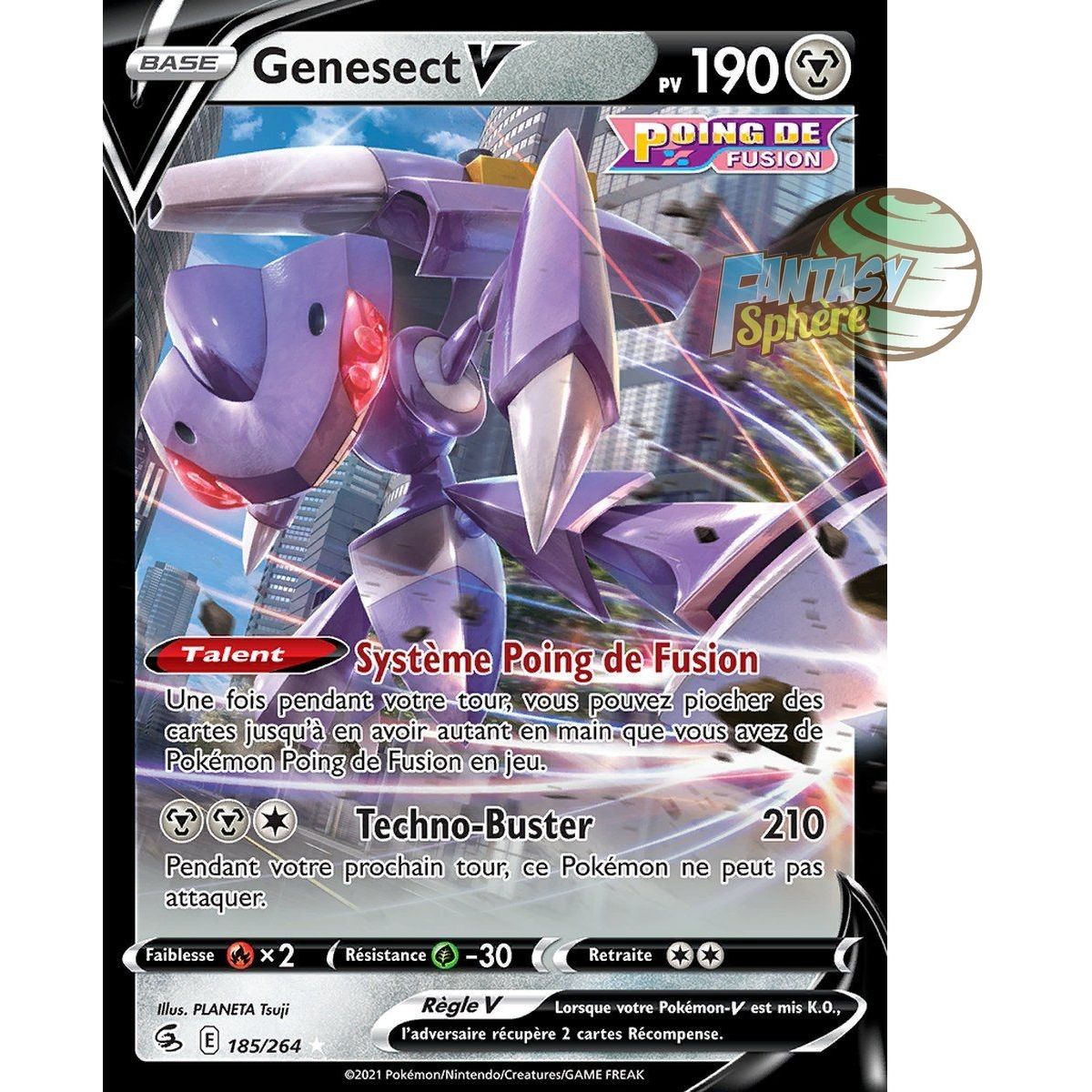 Genesect V - Ultra Rare 185/264 - Fusion Fist Sword and Shield