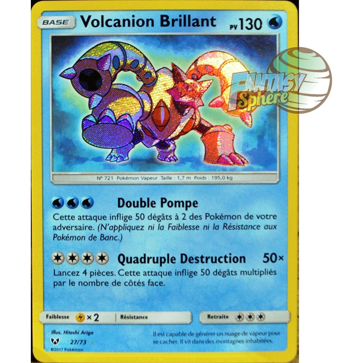 Brilliant Volcanion - Rare Brilliant 27/73 - Sun and Moon 3.5 Brilliant Legends