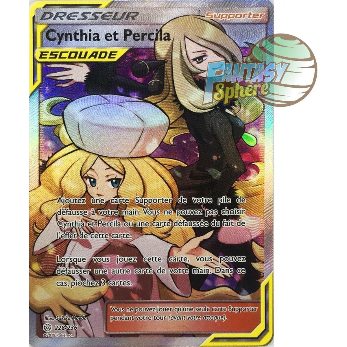 Cynthia and Percila - Full Art Ultra Rare 228/236 - Sun and Moon 12 Cosmic Eclipse