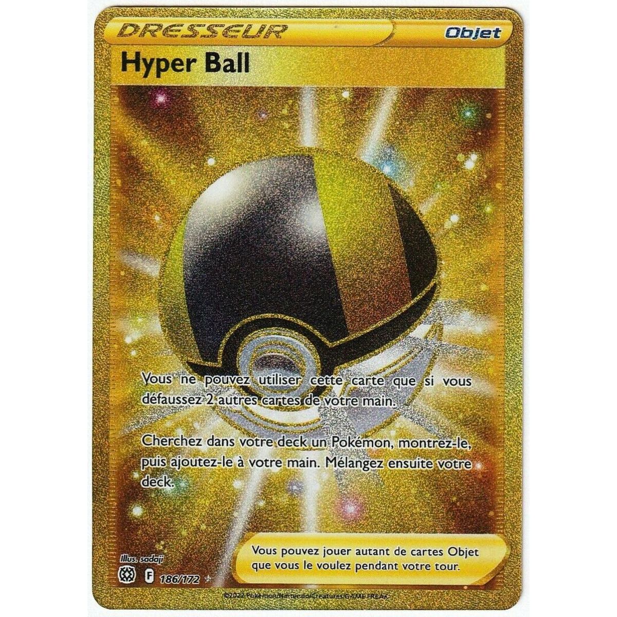 Hyper Ball - Full Secret Art Rare 186/172 - EB09 Sword and Shield Sparkling Stars