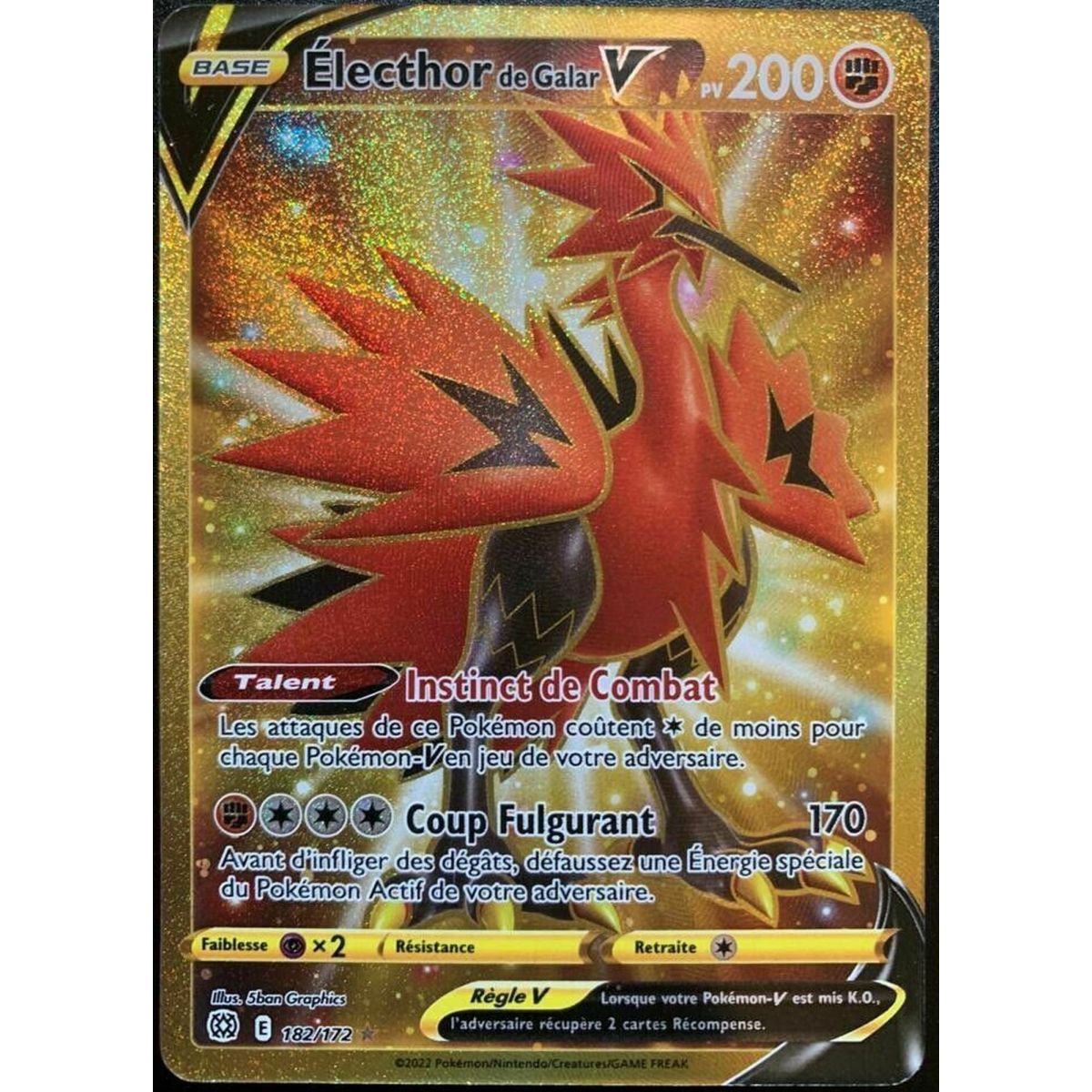 Item Electhor de Galar V - Full Art Secrète Rare 182/172 - EB09 Epee et Bouclier Stars Etincelantes