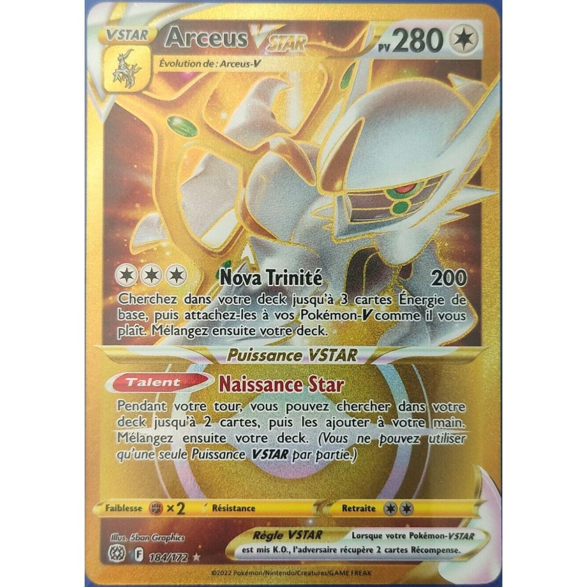 Item Arceus VSTAR - Full Art Secrète Rare 184/172 - EB09 Epee et Bouclier Stars Etincelantes