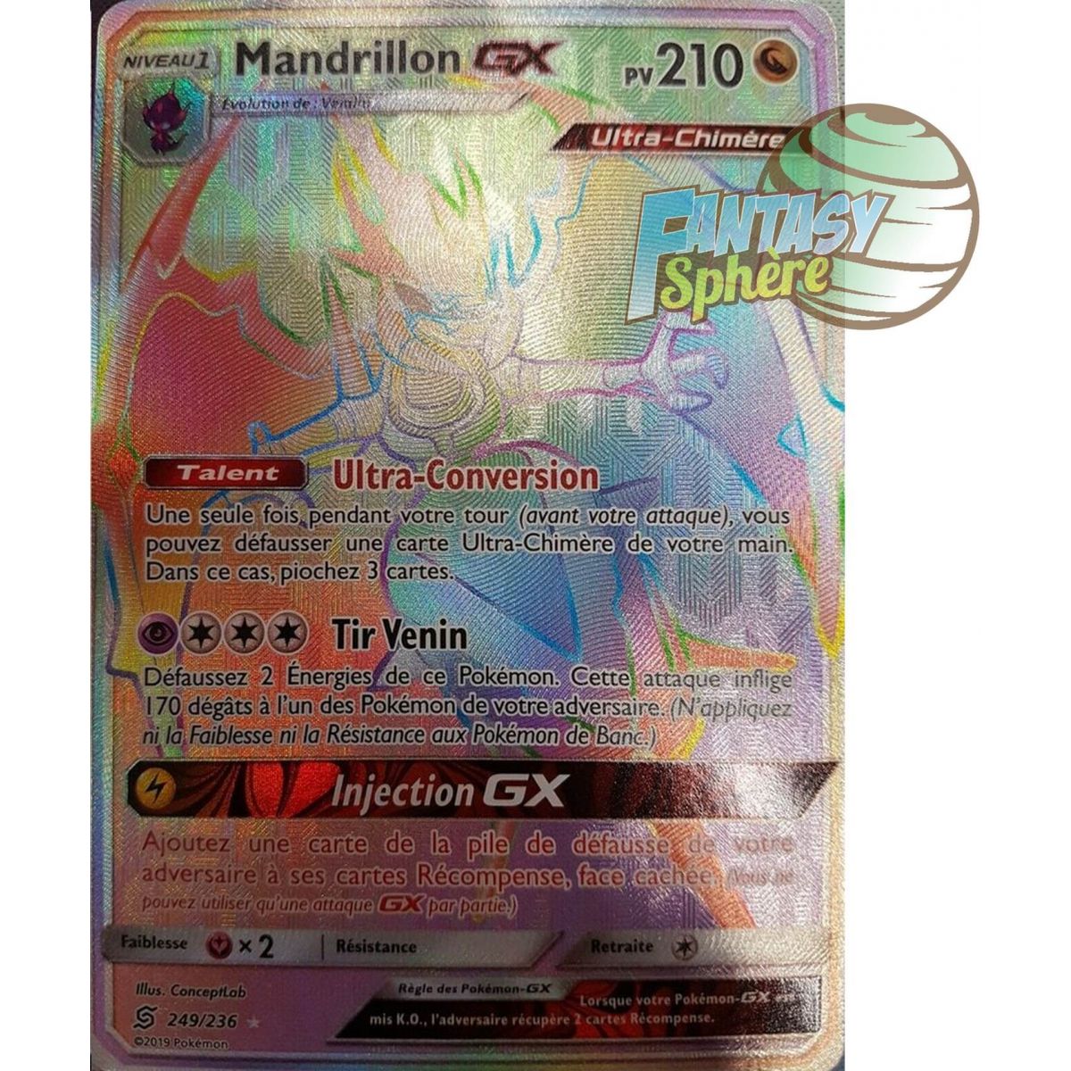 Mandrillon GX - Secret Rare 249/236 - Sun and Moon 11 Harmony of Spirits