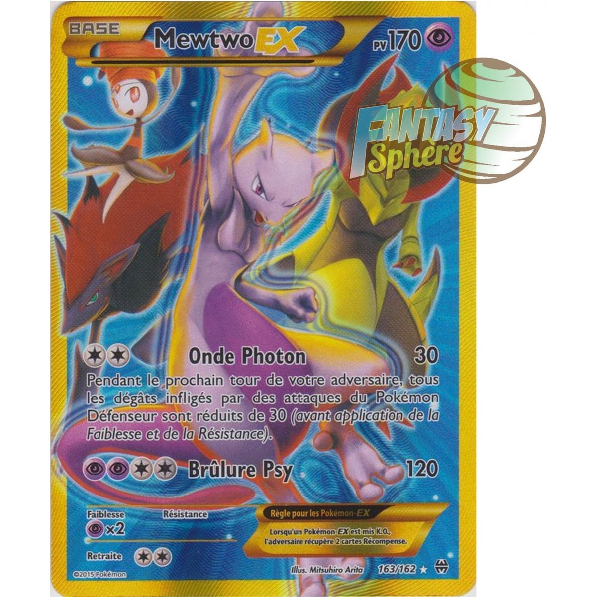 Mewtwo EX - Secret Rare 163/162 - XY 8 Turbo Pulse