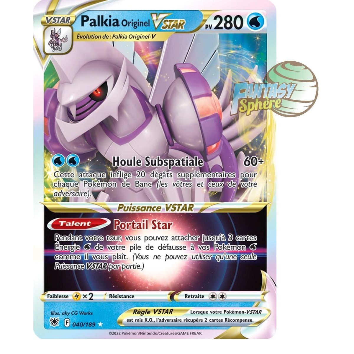 Palkia Original VSTAR - Full Art Ultra Rare 40/189 - Sword and Shield ...