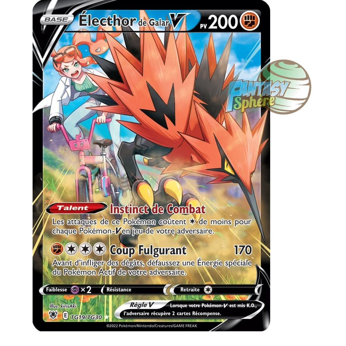 Galar Zapdos V - Ultra Rare TG19/TG30 - Sword and Shield Radiant Stars