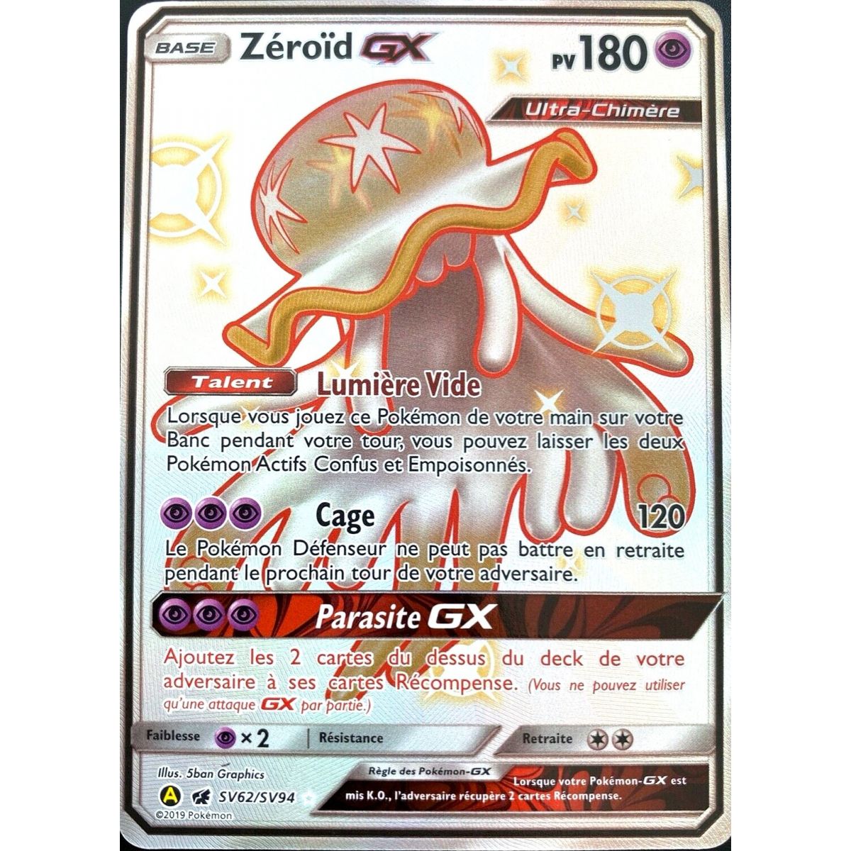 Zeroid GX - Full Art Ultra Rare SV62/SV94 - Sun and Moon 11.5 Occult Destinees