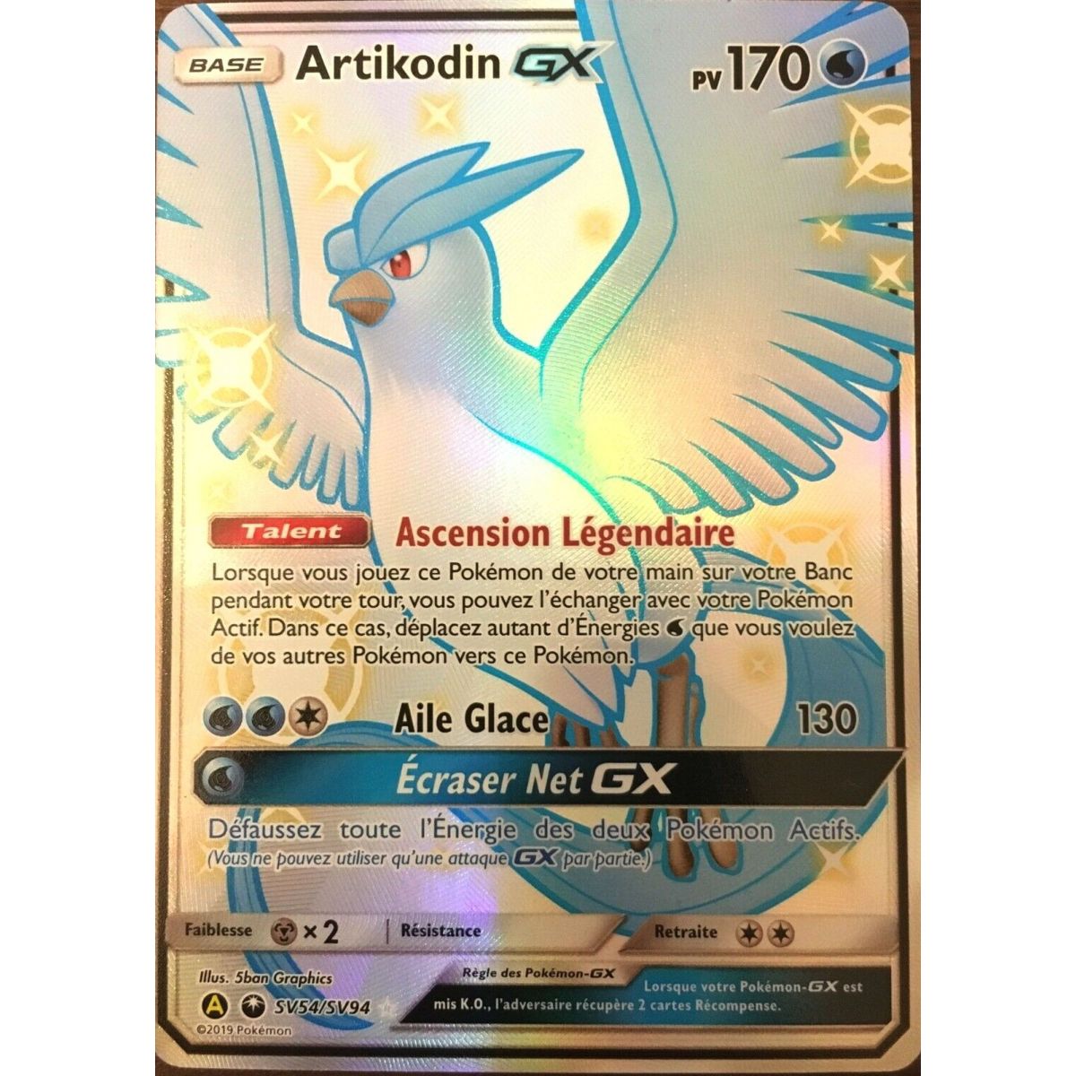 Articuno GX - Full Art Ultra Rare SV54/SV94 - Sun and Moon 11.5 Occult Destinees
