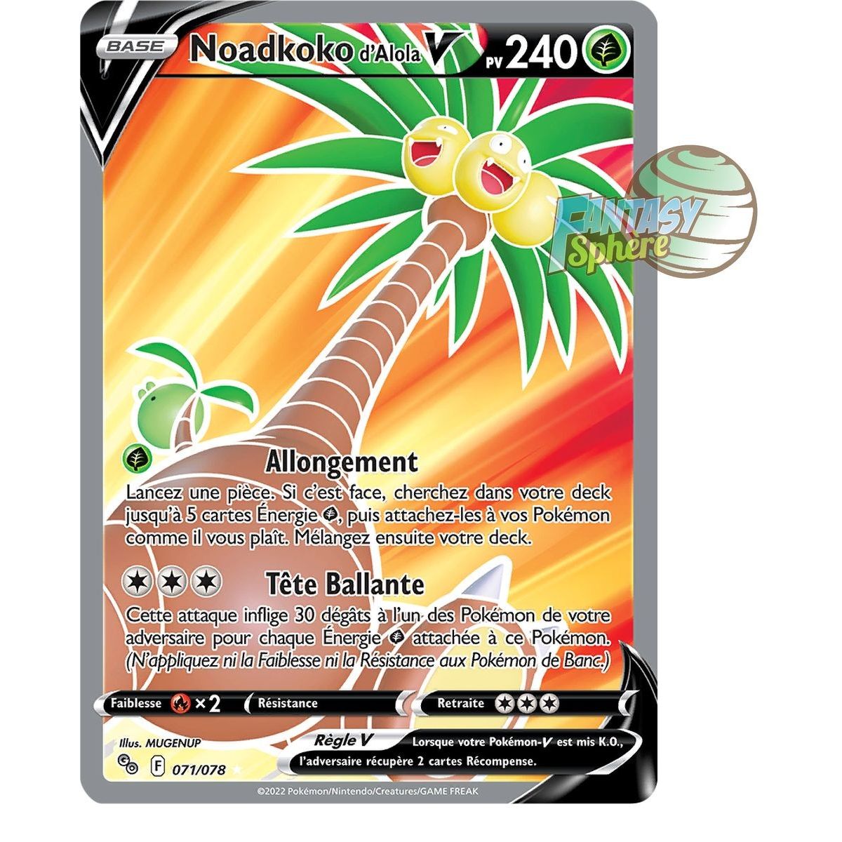 Item Alolan Noadkoko V - Full Art Ultra Rare 71/78 - Pokemon Go Sword and Shield