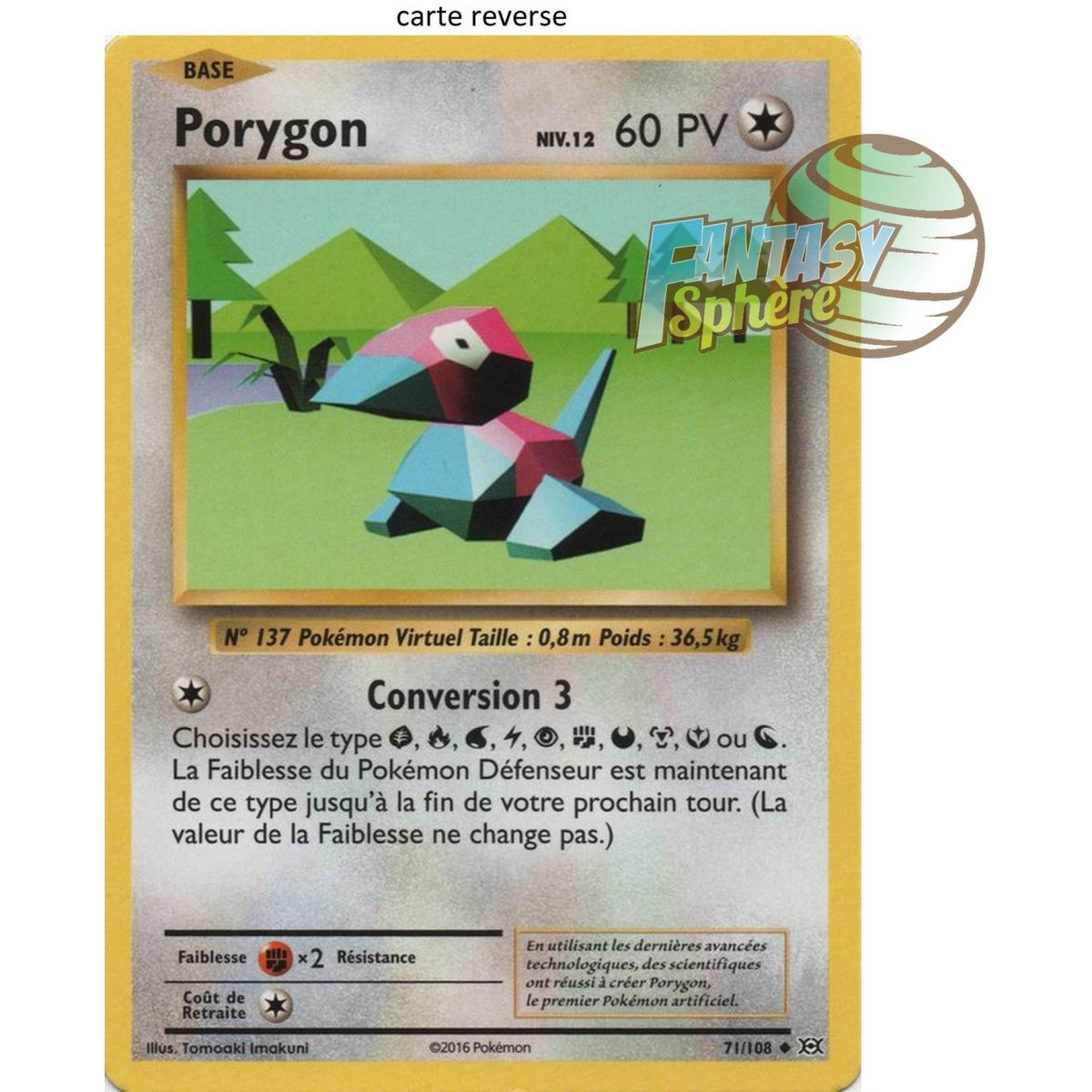 Porygon - Reverse 71/108 - XY 12 Evolutions