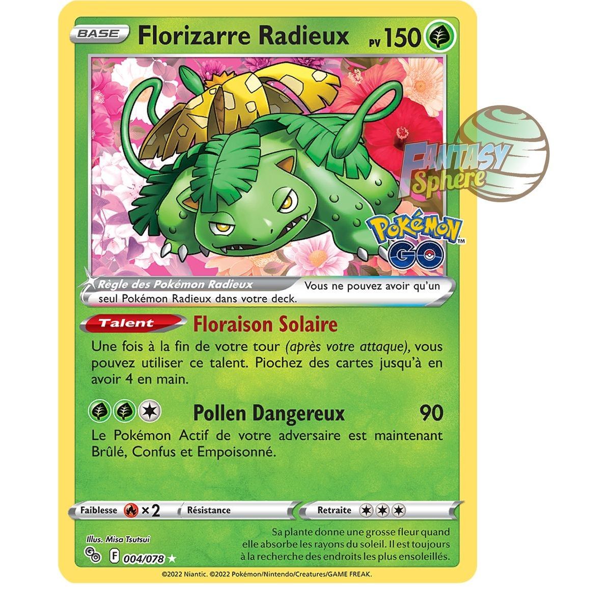 Radiant Florizarre - Radiant Rare 4/78 - Pokemon GO Sword and Shield