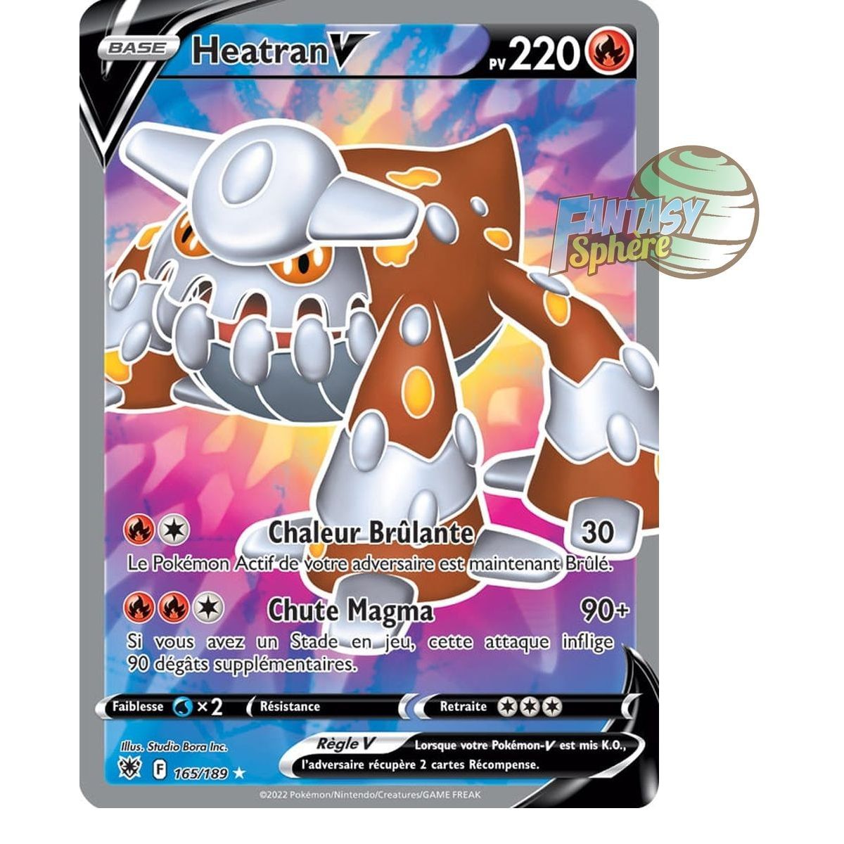 Heatran V - Full Art Ultra Rare 165/189 - Epee et Bouclier Astres Radieux