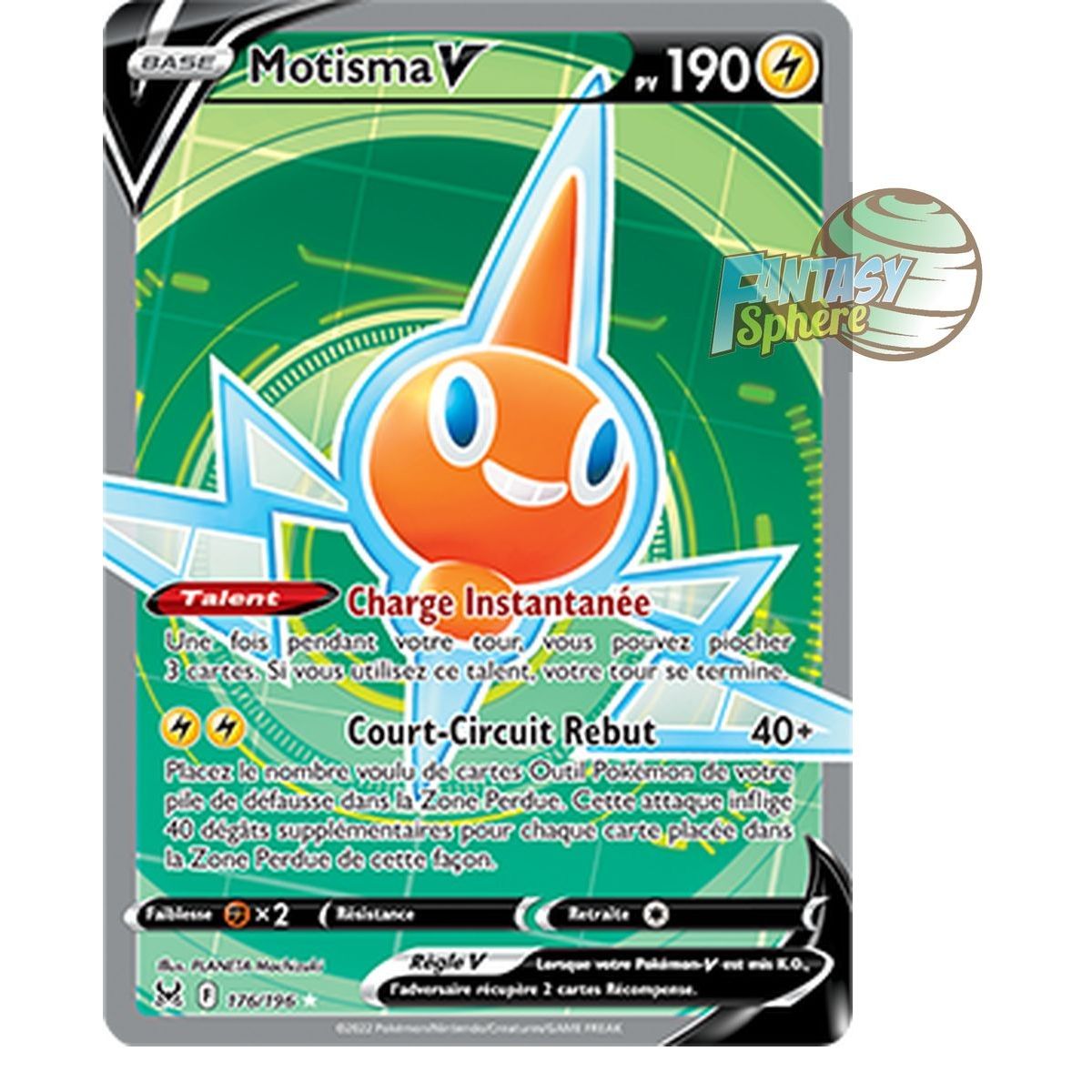 Rotom V - Full Art Ultra Rare 176/196 - Sword and Shield 11 Lost Origin