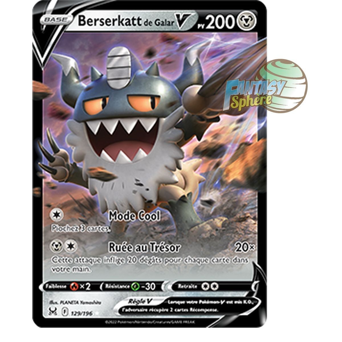 Galar Berserkatt V - Ultra Rare 129/196 - Sword and Shield 11 Lost Origin