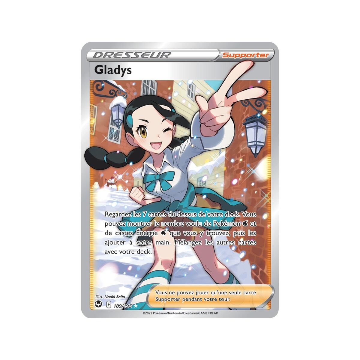 Gladys - Full Art Ultra Rare 189/195 - Epee et Bouclier 12 Tempete Argentée