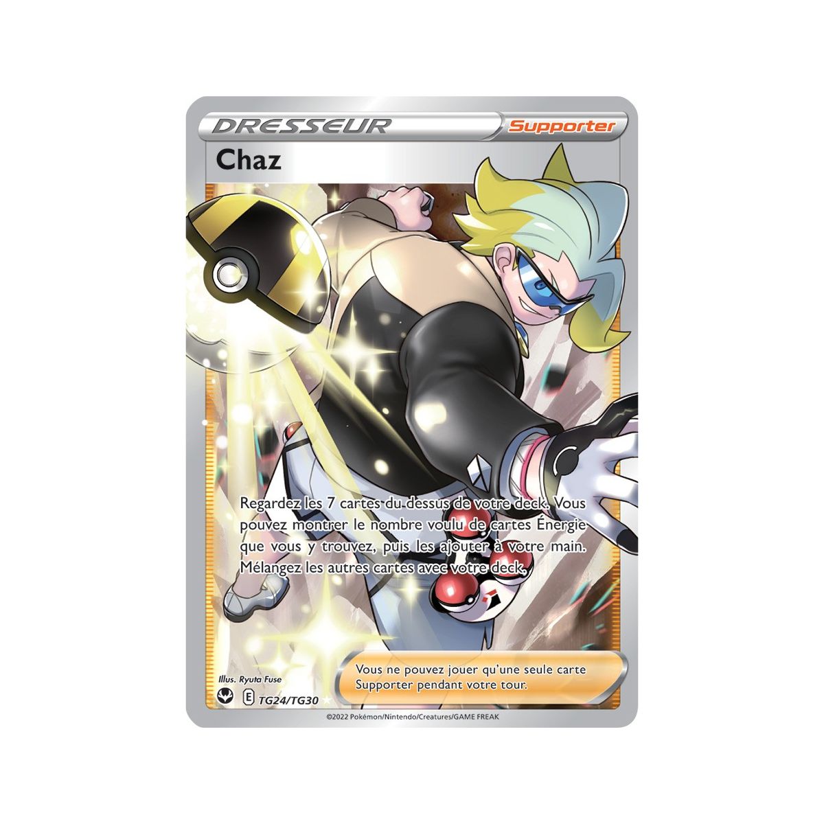 Chaz - Full Art Ultra Rare TG24/TG30 - Sword and Shield 12 Silver Storm