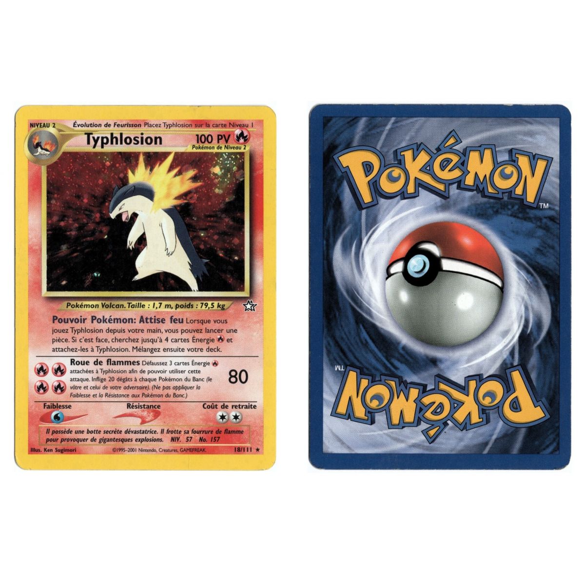 Typhlosion 18/111 Neo Genesis Holo Unlimited French View Scan