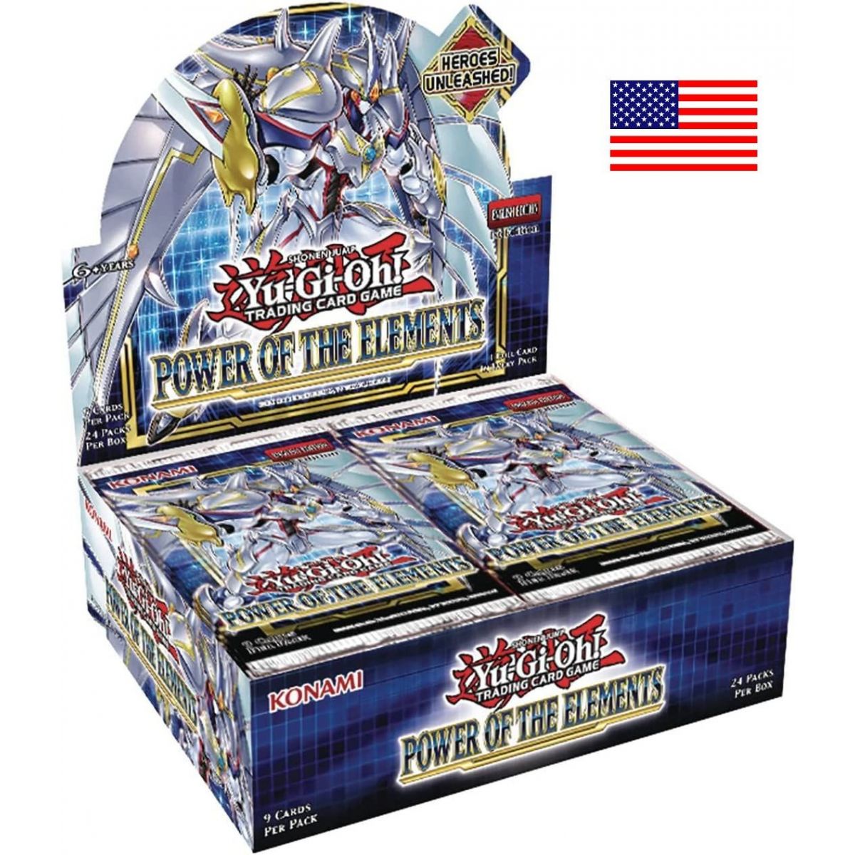 *US Print SEALED* Yu-Gi-Oh! - Display - Box of 24 Boosters - Power of the Elements - AMERICAN