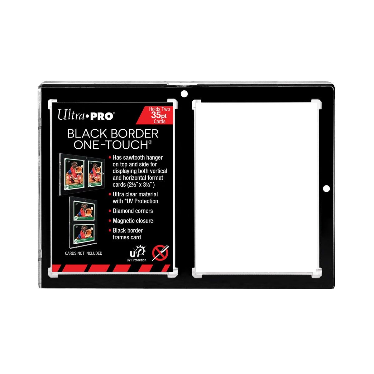 Ultra Pro - One Touch Rigid Card Sleeve - Black Frame - 2 Cards