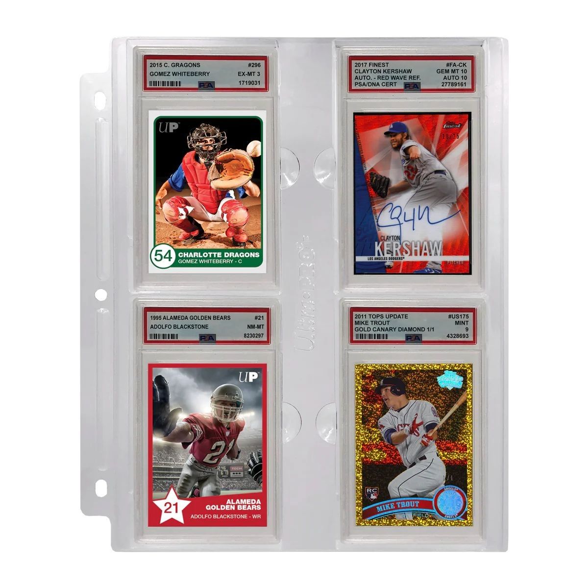 Item Ultra Pro - 10 Graded Slabs Pages for PSA Graded Cards - 4 Compartments (10)