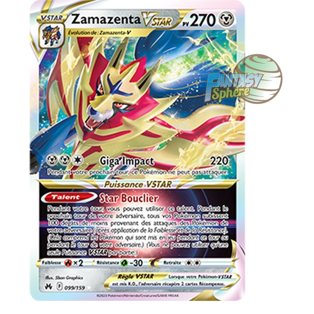 Item Zamazenta VSTAR - Full Art Ultra Rare 99/159 - Sword and Shield 12.5 Zenith Supreme