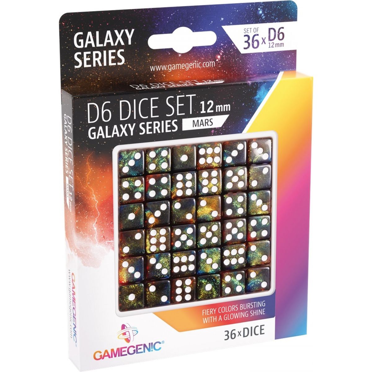 Item Gamegenic - Dice - Galaxy Series - Mars - Set of 36 Dice of 6 - 12mm