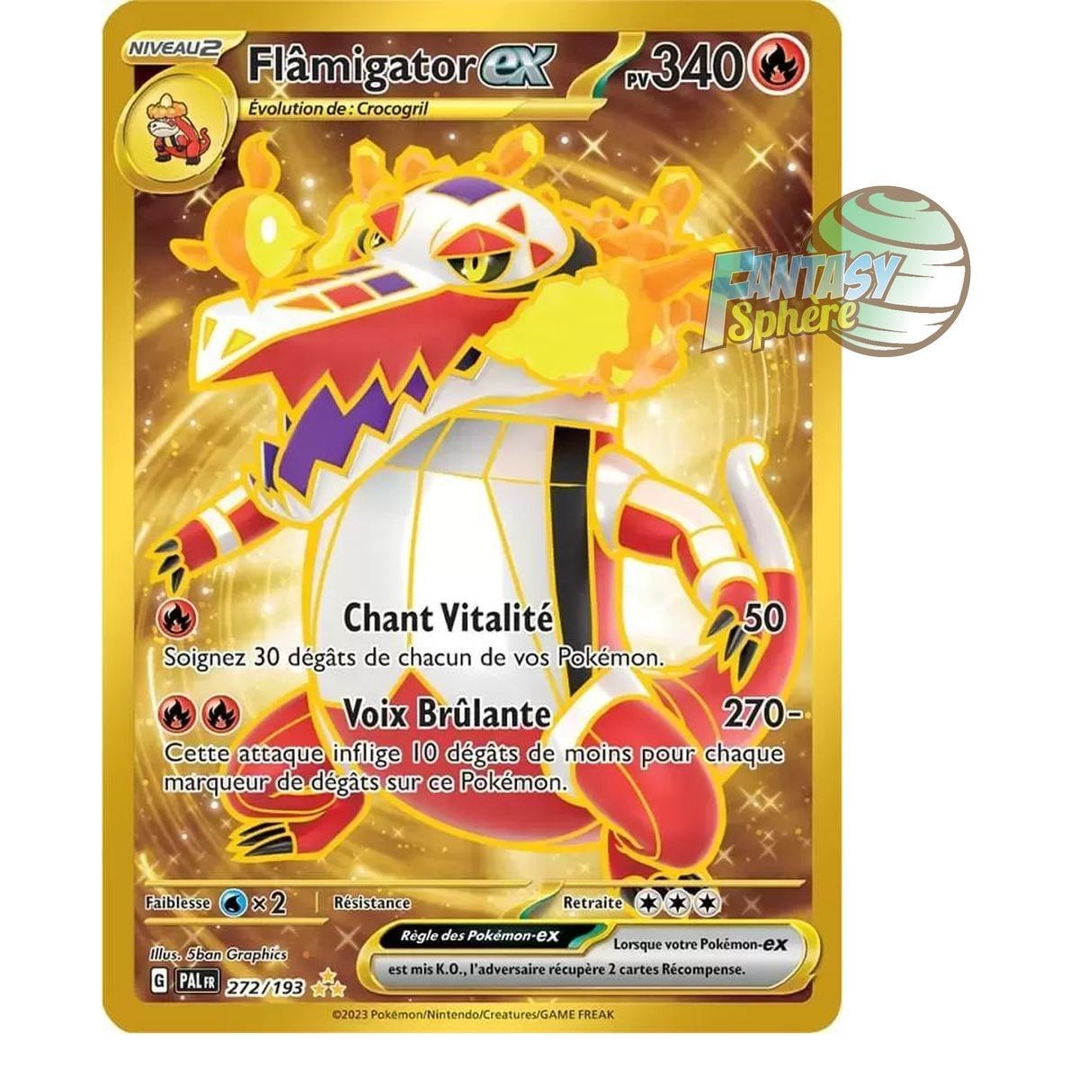 Item Flamigator EX - Hyper rare 272/193 - Scarlet and Violet Evolution in Paldea