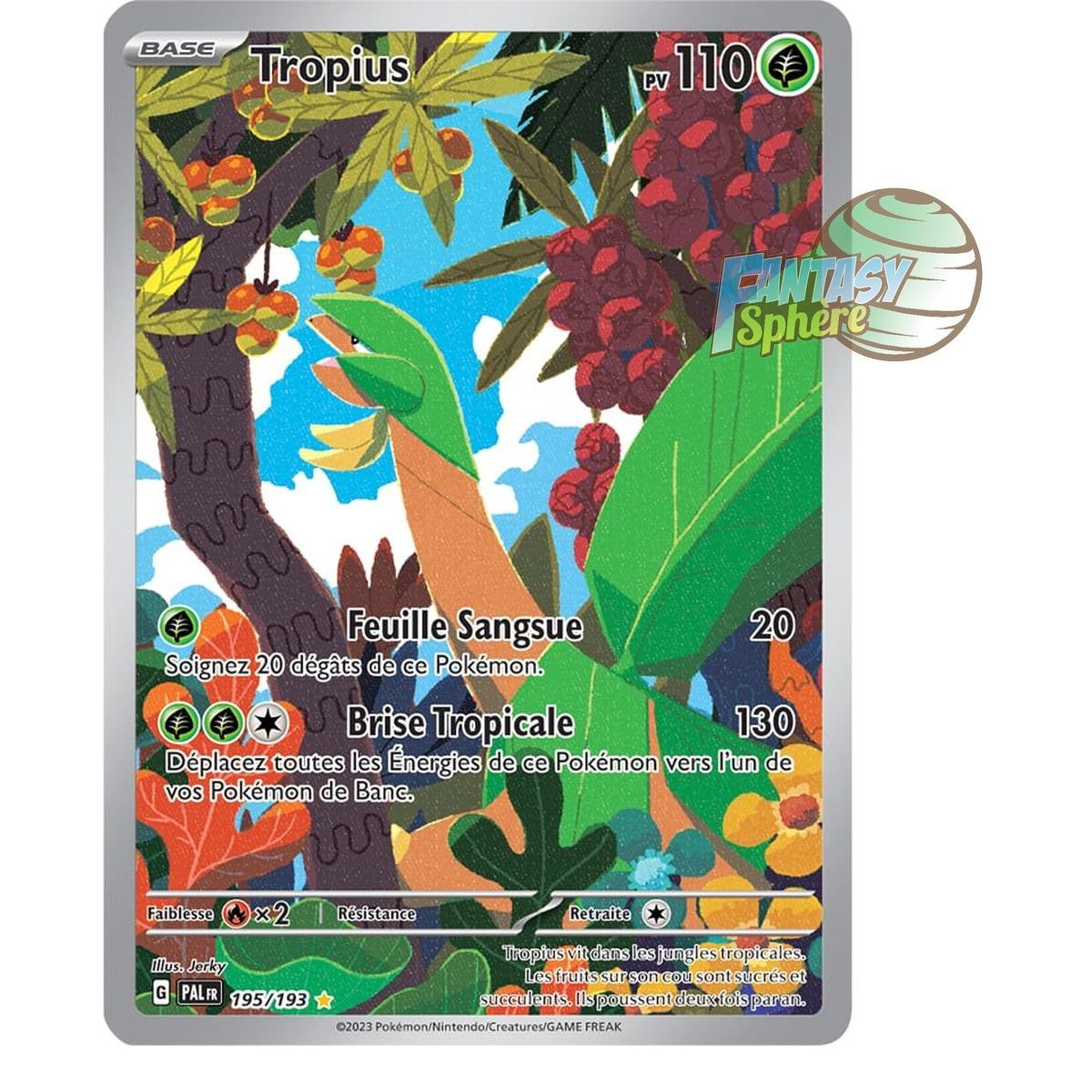 Tropius - Rare Illustration 195/193 - Scarlet and Violet Evolution in Paldea