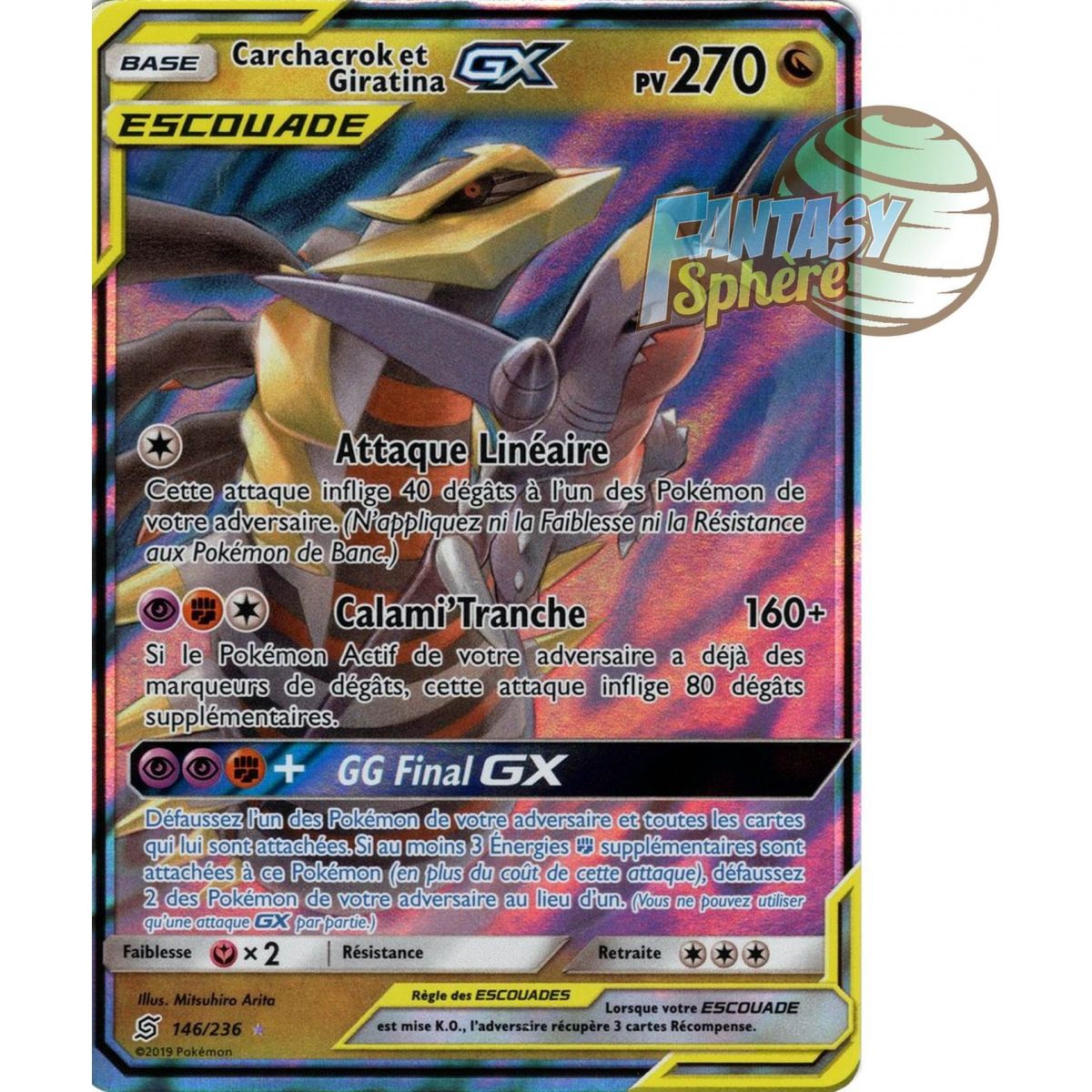 Item Garchomp and Giratina GX - Ultra Rare 146/236 - Sun and Moon 11 Harmony of Spirits