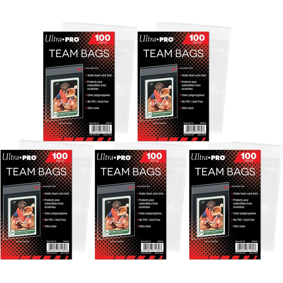Item 500 Team Bags - Resealable - Resealable Bags/Pouchs - Ultra Pro