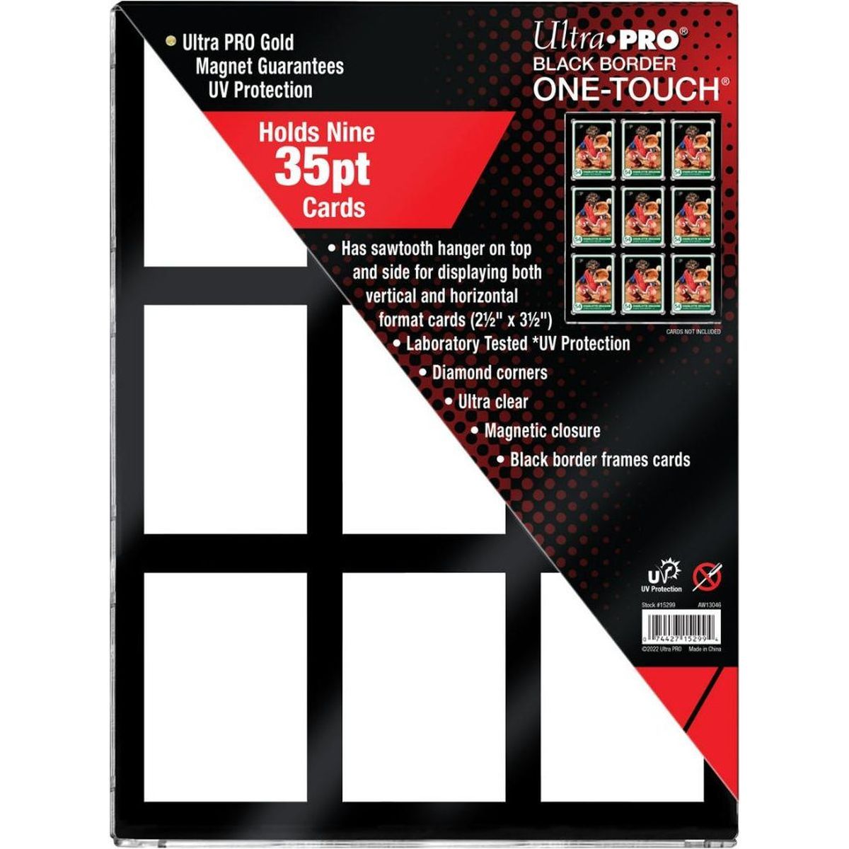 9-Card - Black Border UV ONE-TOUCH Magnetic Holder 35PT - Ultra Pro