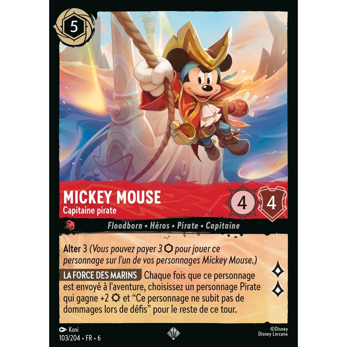 Mickey Mouse, Pirate Captain - 103/204 - AZS - The Azurite Sea - Brilliant - Premium - French